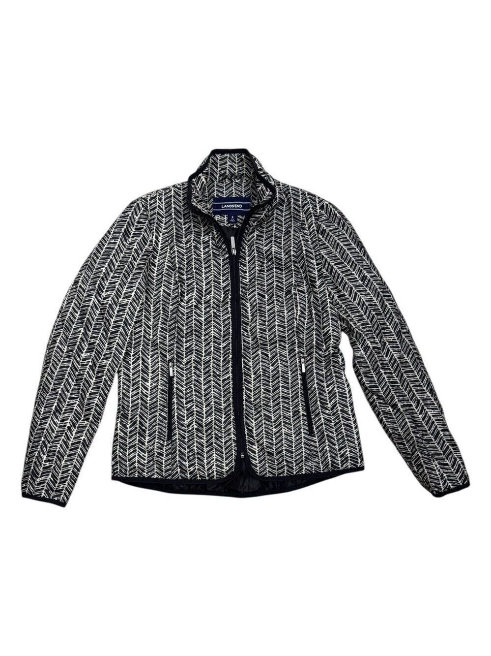 LANDS END Light Designer Winter Fall Puffer Jacket Womens Small
